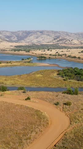 Pilanesberg Park At Rustenburg In North West South Africa. African Animals Landscape. Pilanesberg National Park. Rustenburg At North West South Africa. Big Five Animals. Wildlife Safari.