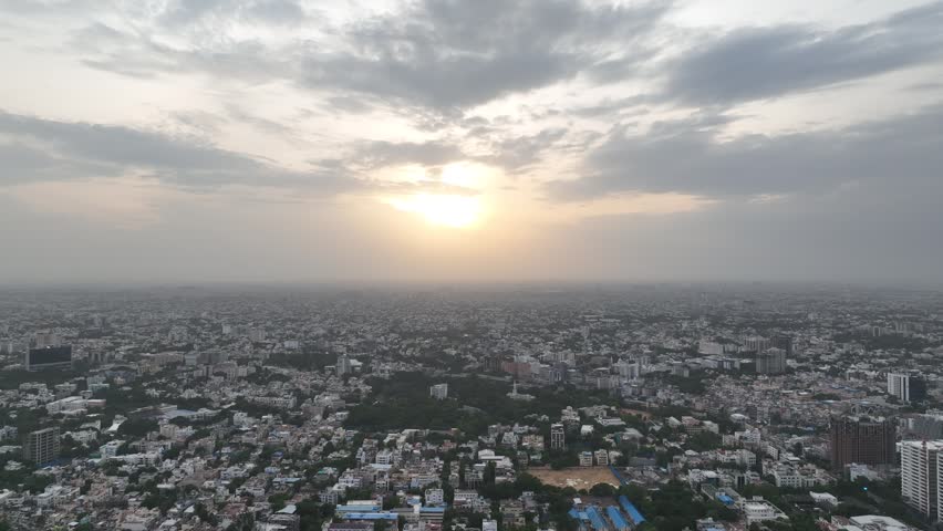 aerial city view of chennai