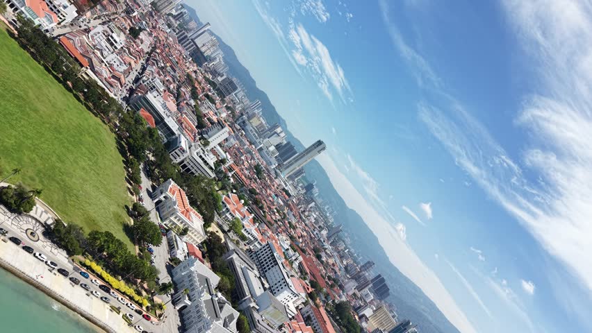 Georgetown Unesco Heritage Zone Aerial City Skyline During mid day