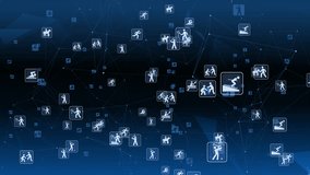 Sport Icons Background Blue Loop.4K - Powered by Shutterstock - Get 15% off with code: PIKWIZARD15