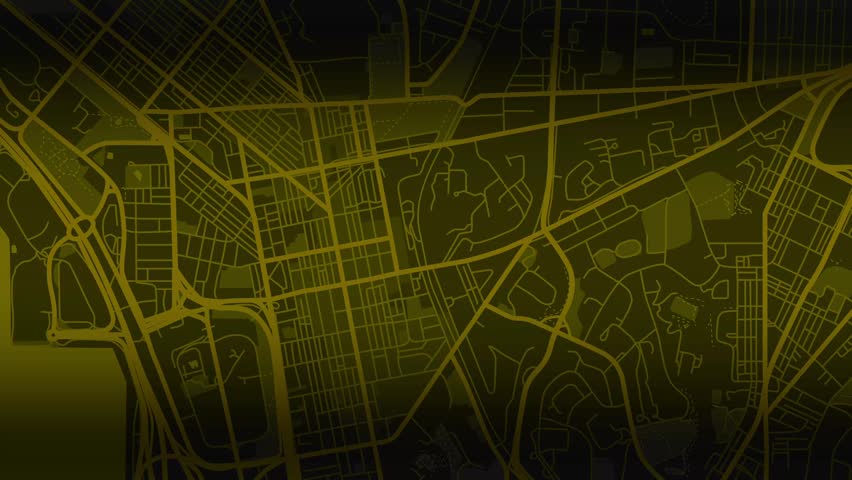Hong Kong, Hong Kong SAR, China in East Asia Animated City Map with Glowing Yellow GPS Route and Moving Arrow, 4K