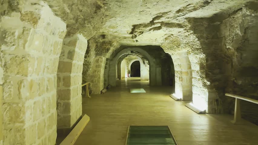 Catacombs and sarcophagi for the burial of mummies of sacred Apis bulls in the ancient Serapeum complex at Saqqara, Egypt
