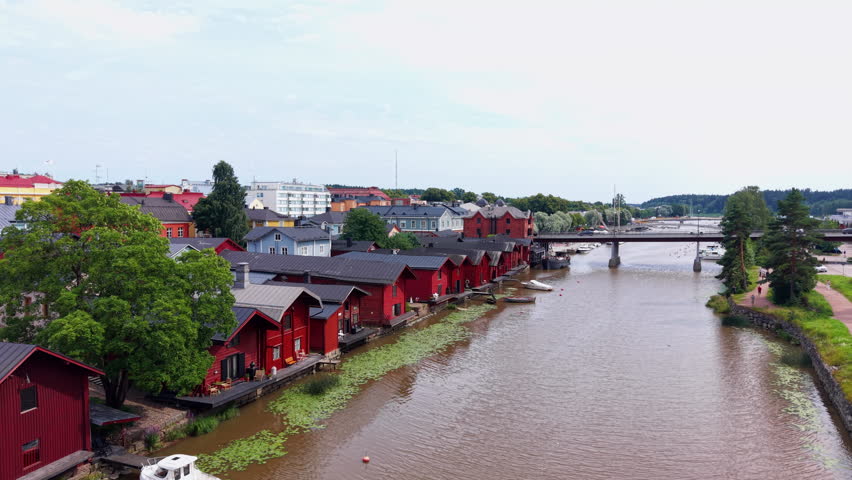 Low aerial view of Porvoo