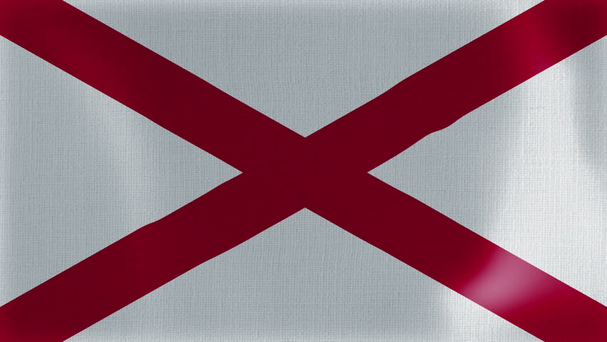 Alabama Flag Waving Animation Background