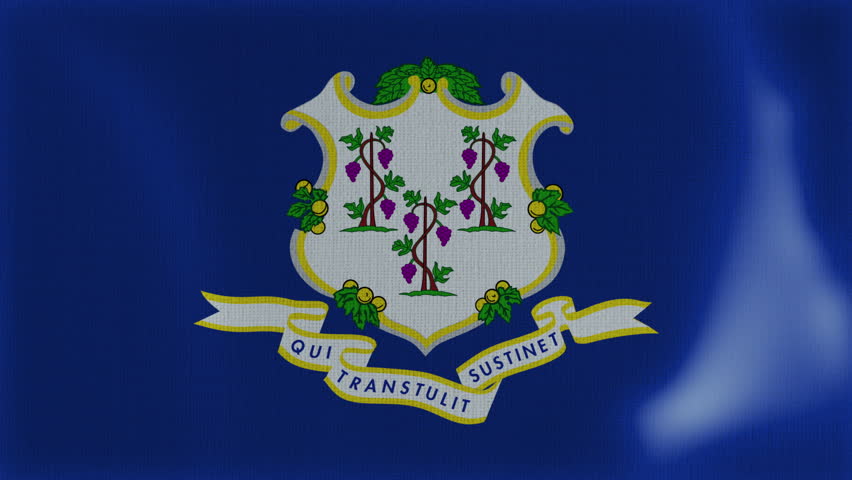 Connecticut Flag Waving Animation Background