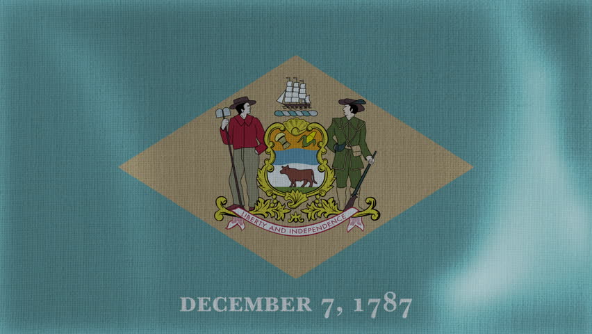 Delaware Flag Waving Animation Background