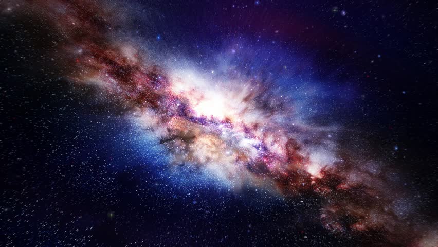Loop burst nebula galaxy star space flight exploration space travel of star formation abstract background . 4K Animation of flying through glowing nebulae, clouds and stars field.
