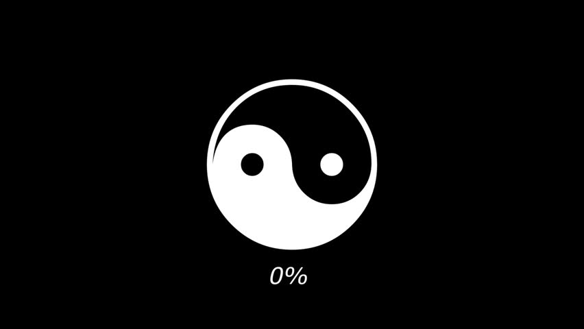 yin yang spinning around animation video, motion graphic icon animation black Background
