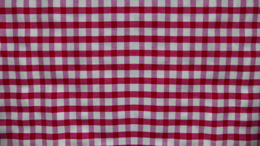 Gingham striped curtain opens. Comes with the Alpha Matte.