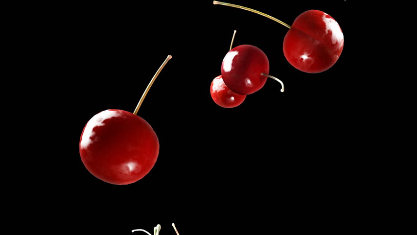 Falling down of fresh cherries footage | Shutterstock HD Video #4136716