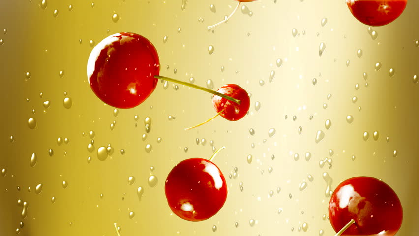 Falling down of fresh cherries footage | Shutterstock HD Video #4136725