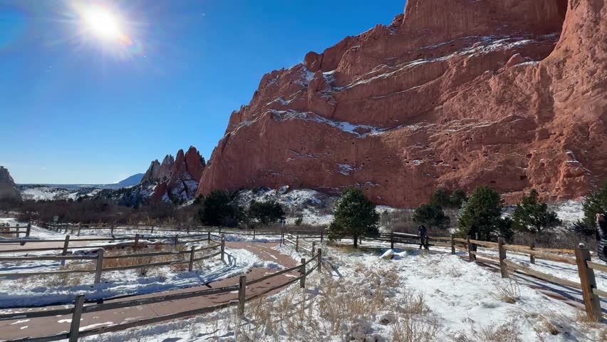 Natural beauty of Garden of the Gods in winter.