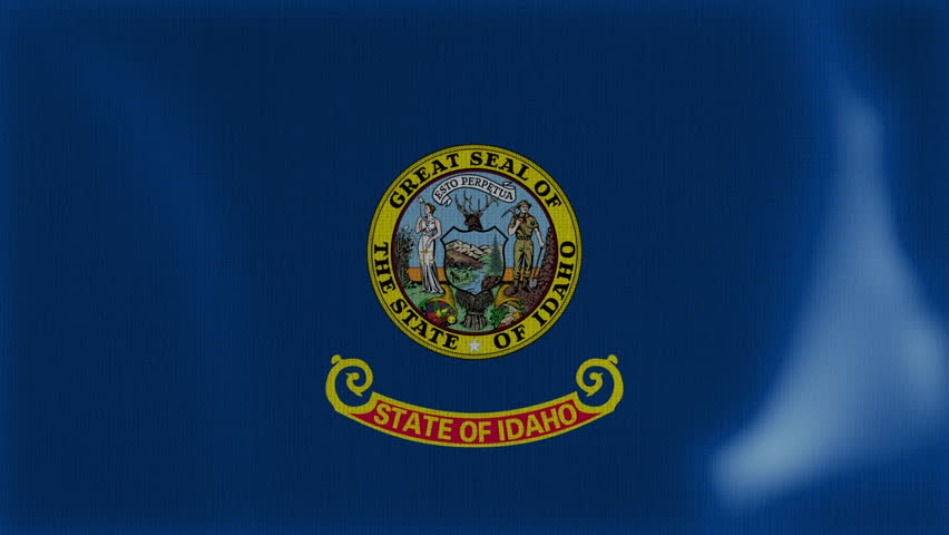 Idaho Flag Waving Animation Background