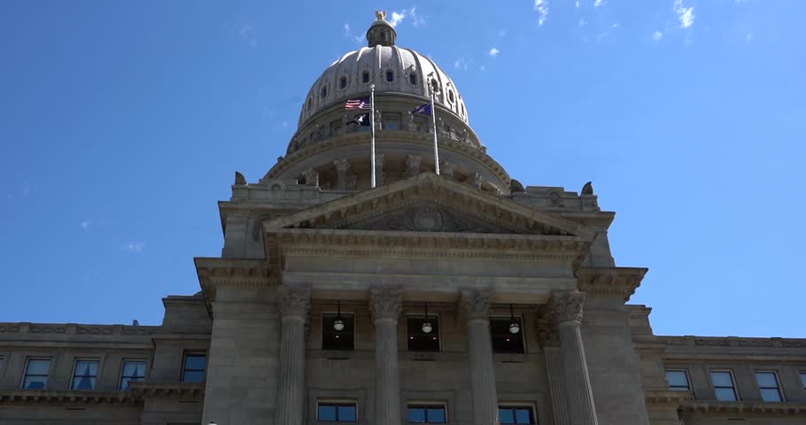 Low angle view of Idaho State Capitol, Boise Idaho