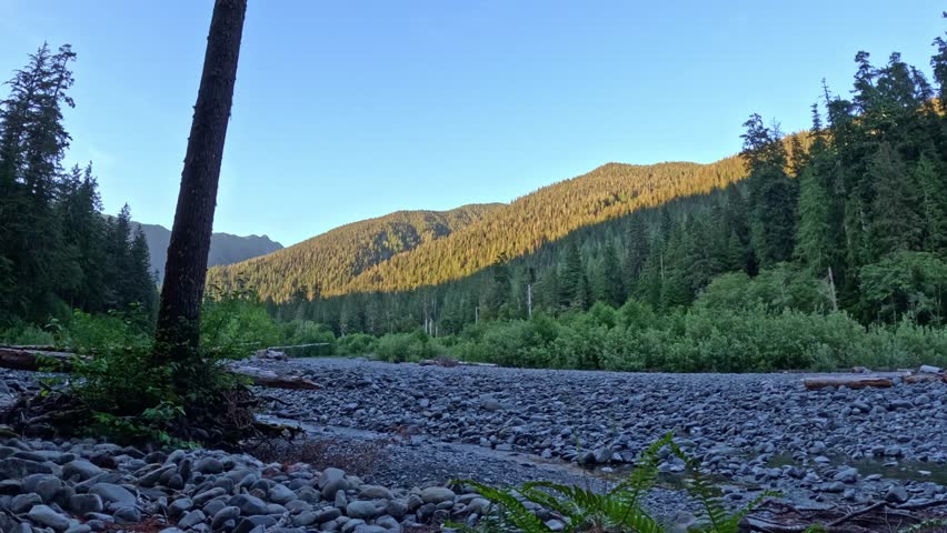 Timelapse of fading sunset light over Olympic National Park mountains