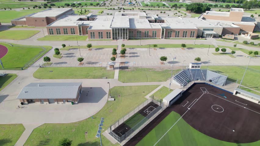 Aerial video of the Emerson High School.