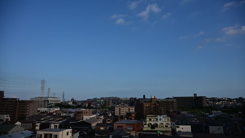 A very beautiful night view of a residential area in Nagoya City, Aichi Prefecture, Japan.