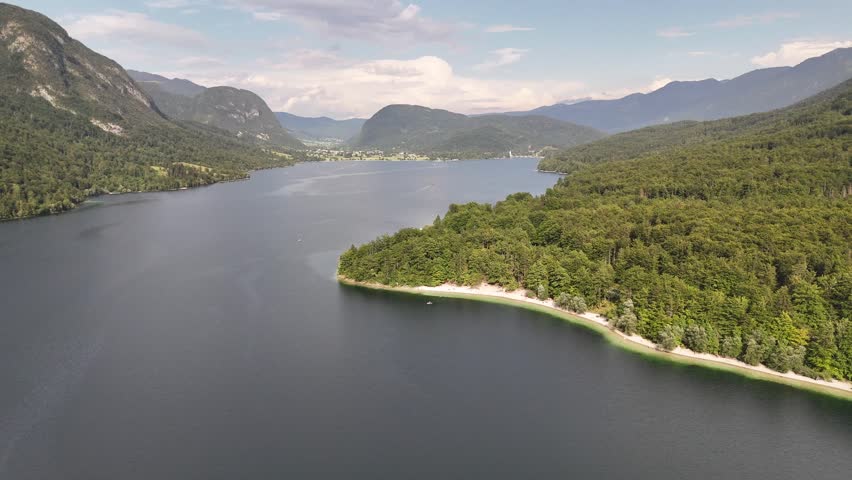 Beautiful Lake Landscape From Above