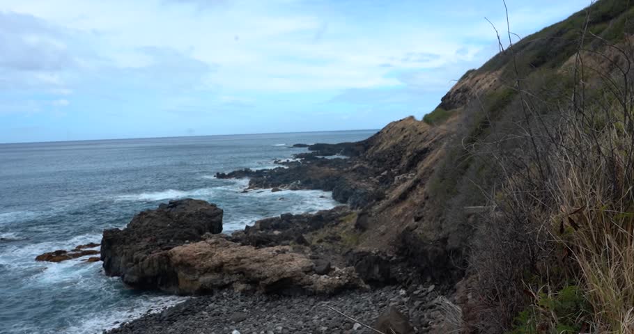 Rocky coastline at Kaʻena Point, Oahu Hawaii
