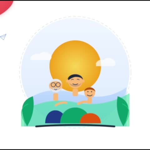 Vector illustration of a happy multigenerational family with a father, grandfather, and child enjoying a beautiful sunrise. A heartwarming and emotional flat vector illustration showcasing family bonding, generations, and a healthy lifestyle. The digital artwork depicts three stylized family members including a grandfather with glasses, a smiling father, and a cheerful young child standing together against a large glowing orange sunrise. Set inside a minimalist circular frame with soft clouds, gentle green hills, and natural leaves, this concept beautifully represents retirement life, parenthood, legacy, and family values. This charming graphic element is perfect for Father