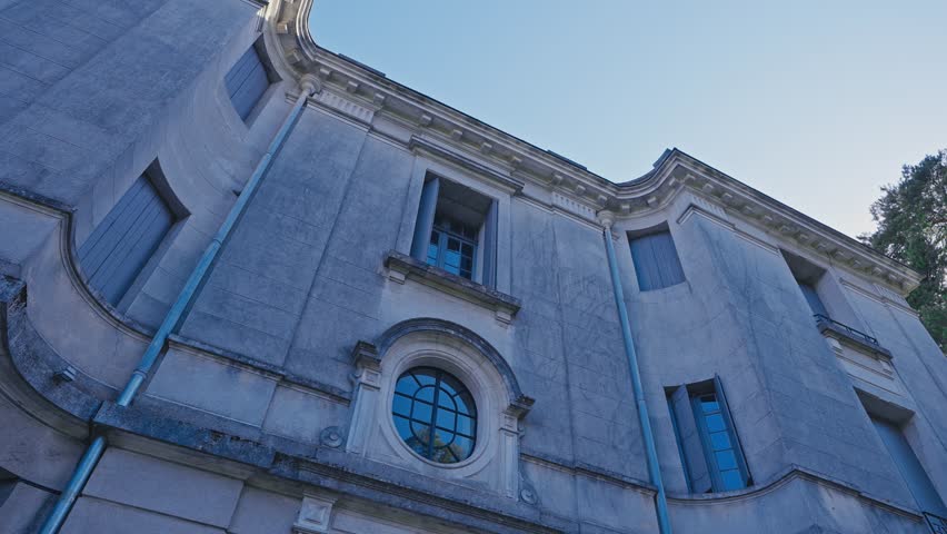 Low Angle View of Historic Manor House Facade