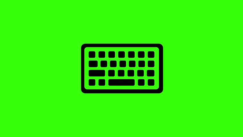 Keyboard Icon Animation Loop on Green Screen Background