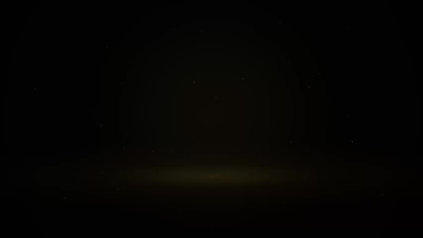 3d numbers rotating on dark spotlight stage with reflections, floating, centered, gold