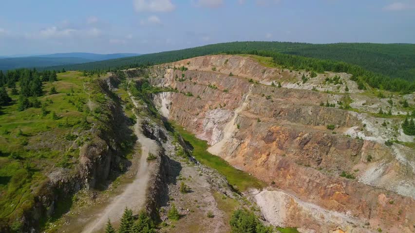 The inactive "Stanisław" quartz mine in the Izera Mountain. 