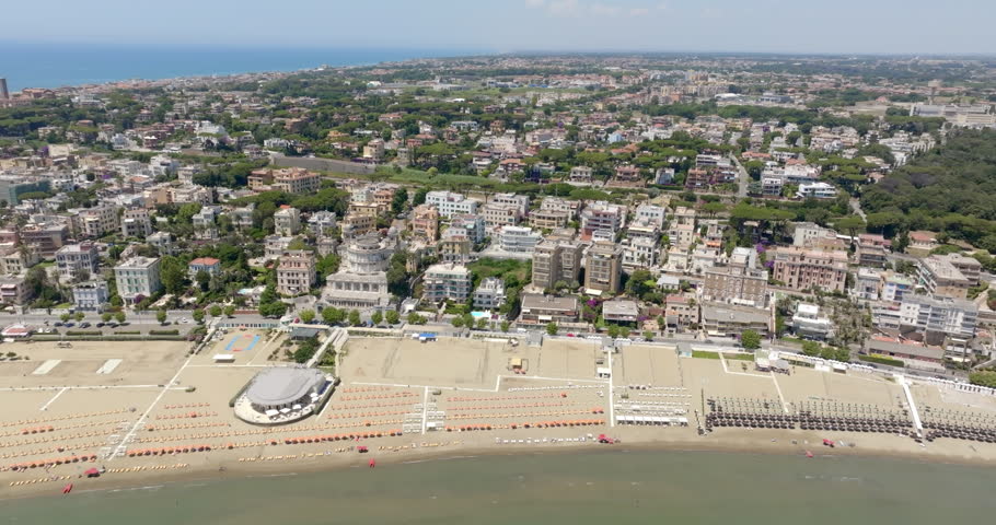 Aerial view of Anzio, in Lazio, Italy. It
