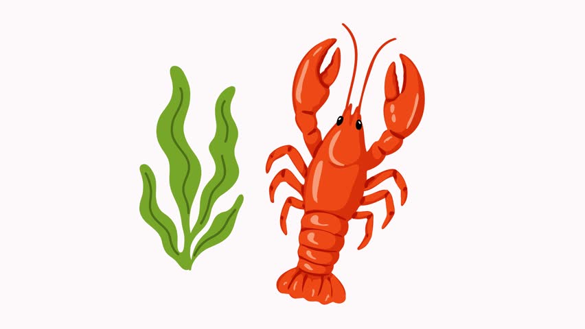 Animation of lobster underwater art 