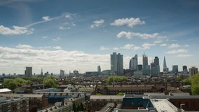 panning video across london's skyline on a summer's day