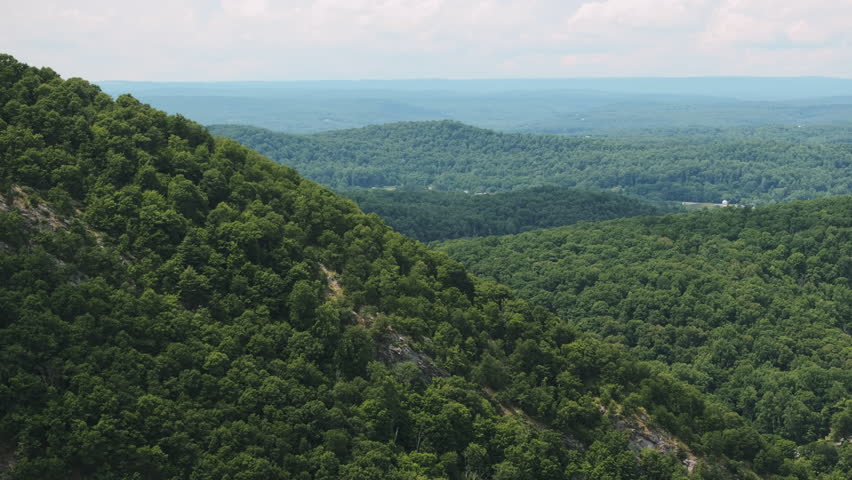 Aerial view of the Appalachian Mountains. Shot in rural Pennsylvania on a summer day.