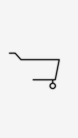 Shopping cart animation motion graphic, e-commerce outline icon for retail