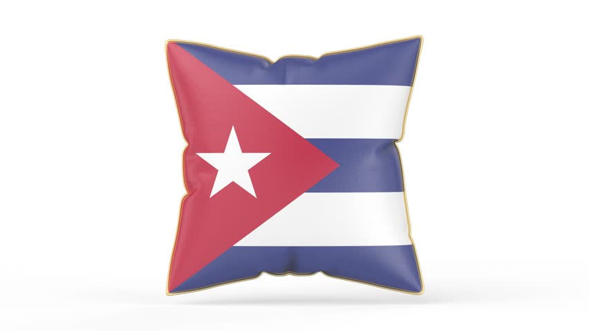 Pillow with the flag of Cuba on white background