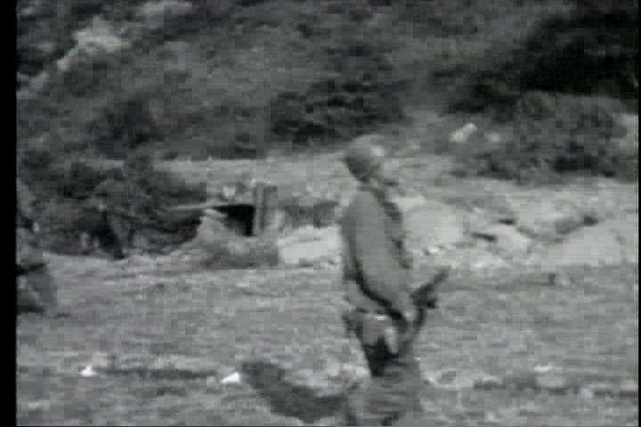1950s - A film about the Korean War - footage of U.S. naval ships firing rockets