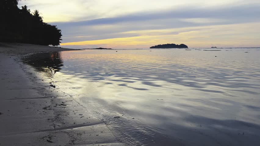 Sunset Over Tropical Island Beach