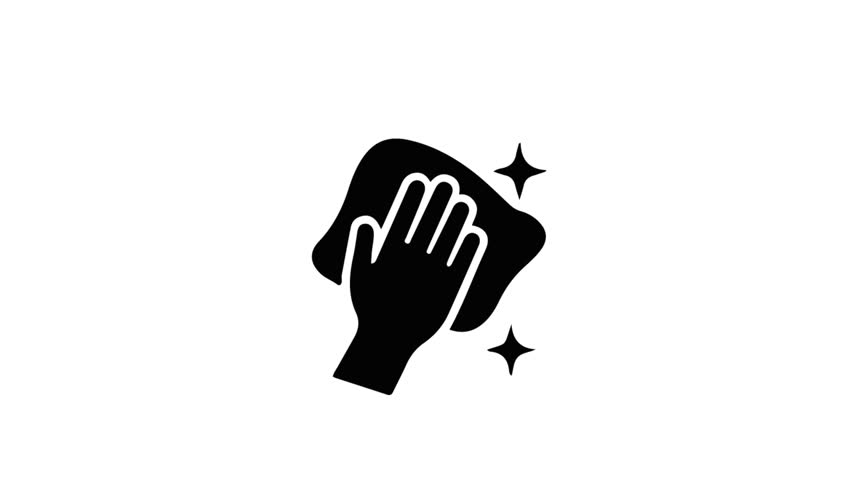Hand Wiping Surface Cleaning Icon Vector