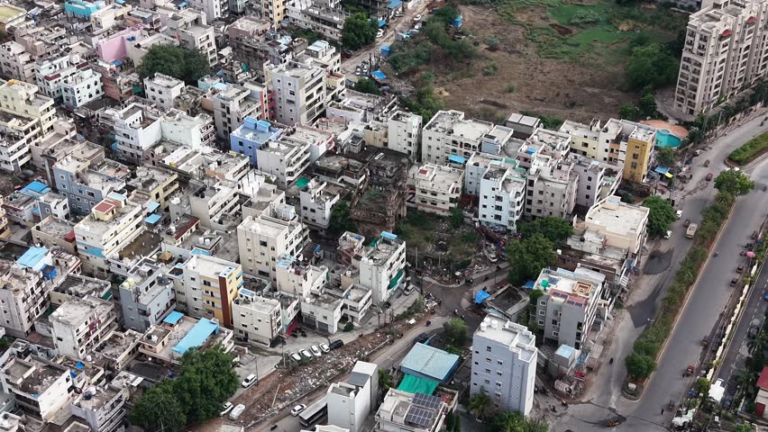 Aerial shot of Masjid-e-Shaikh in Hyderabad, India