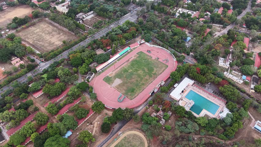 Aerial shot of play stadium in Hyderabad, India