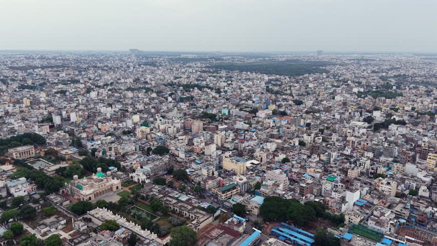 Aerial view of Hyderabad city in India