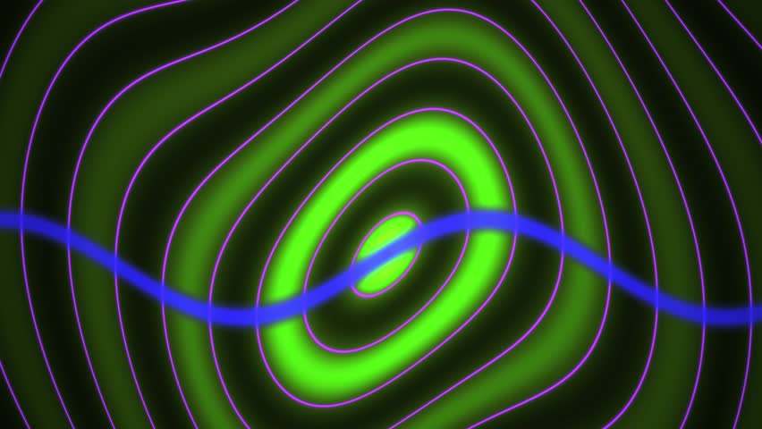 Animated green swirling pattern with blue line