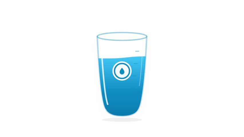 Minimalist illustration of a glass of fresh water