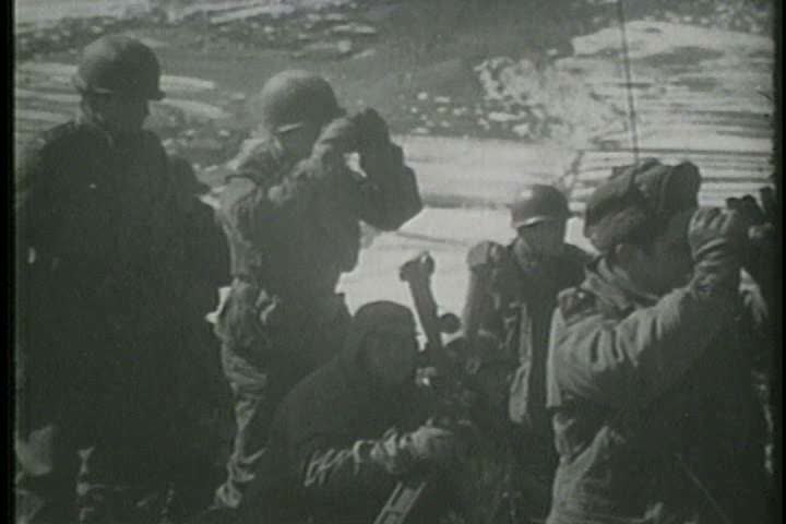 1950s - A film about the Korean War - footage of American Troops engaged in combat with Chinese forces