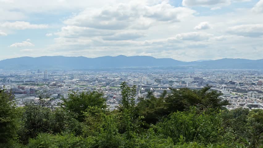Panoramic View of Kyoto City from Fushimi Inari, Japan