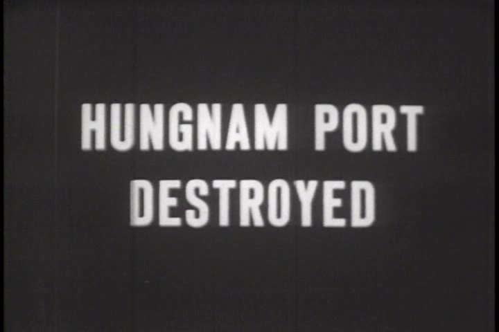 1950s - A film about the Korean War - footage of American troops evacuating Korea and destroying supplies and equipment that must be left behind