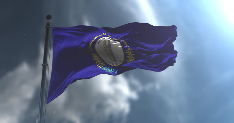Flag of american state of Kentucky, United States. Loop. Slow Motion