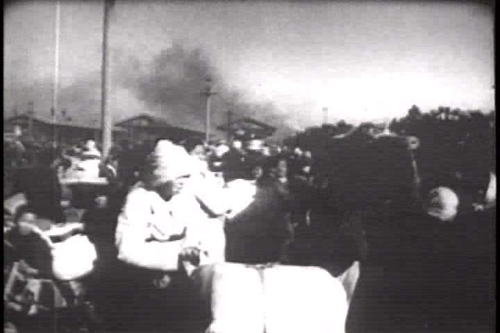 1950s - A film about the Korean War - footage of Korean civilians evacuating Inchon