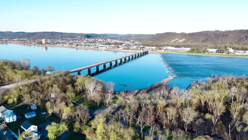 Pennsylvania Bridge Across Susquehanna River From Aerial View