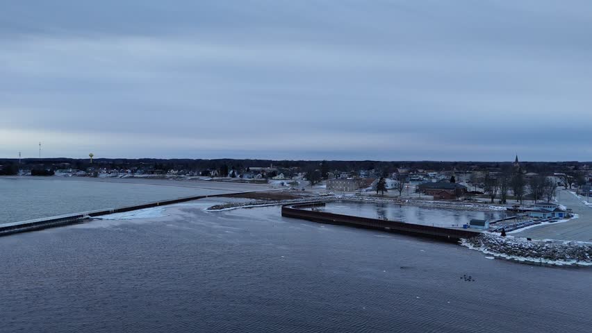 Town Approach Algoma WI Aerial