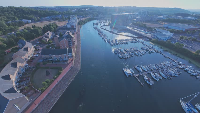Drone Footage over Cardiff Bay Harbour